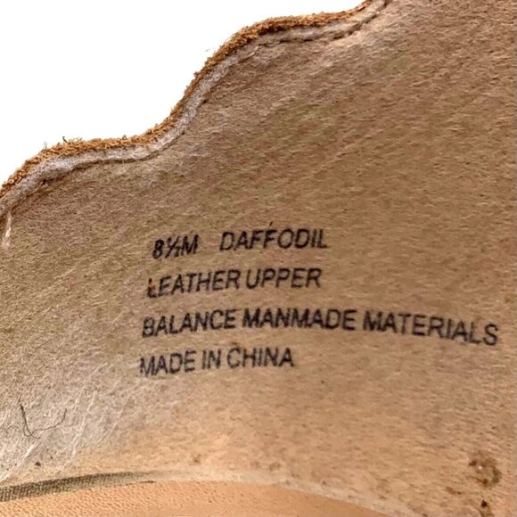 Boho Tan Suede Scalloped Jute Espadrille Wedge Sandals 8.5 Ankle Strap Festival - Picture 9 of 9